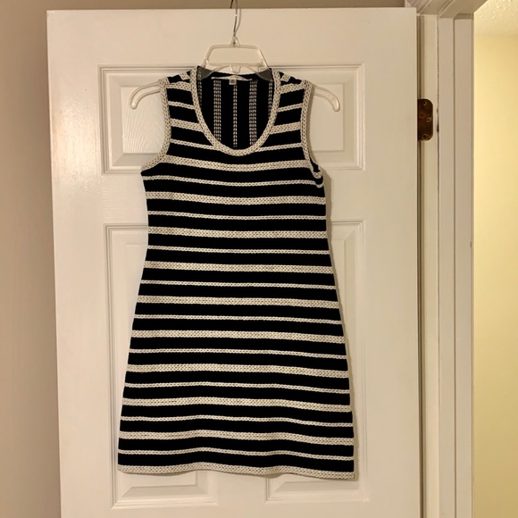 XS Max Studio Black White Nautical Textured Dress - Picture 1 of 6